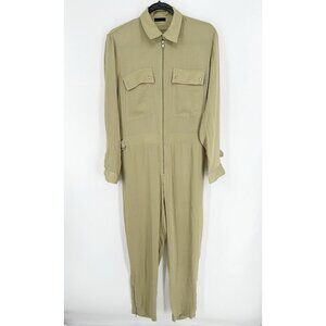 ATM Anthony Thomas Melillo Jumpsuit Satin Utility in Green Putty Women’s S EUC